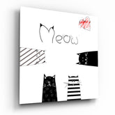 Meow (Cat) Glass Wall Art.